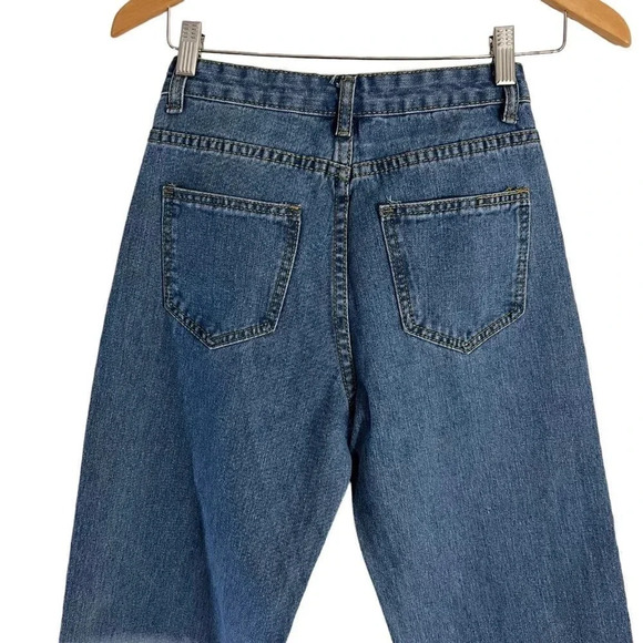 Dip Bleached High Waisted Jeans Colorblock Grunge Streetwear Size Small Denim - Picture 5 of 8